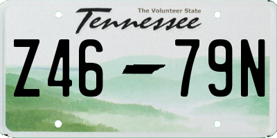 TN license plate Z4679N