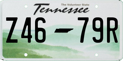 TN license plate Z4679R