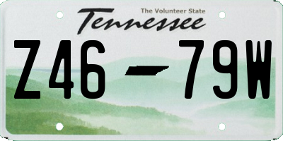 TN license plate Z4679W
