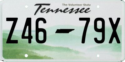 TN license plate Z4679X