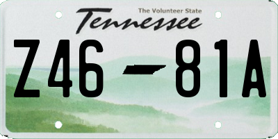 TN license plate Z4681A