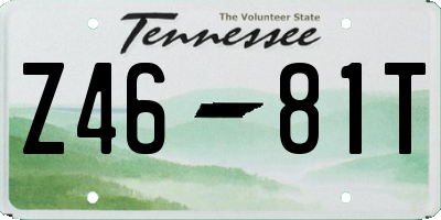 TN license plate Z4681T