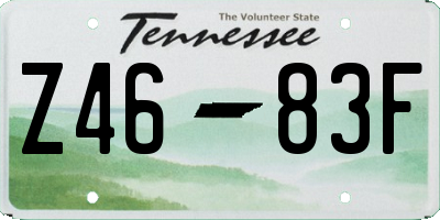 TN license plate Z4683F