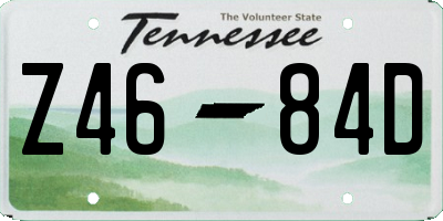 TN license plate Z4684D