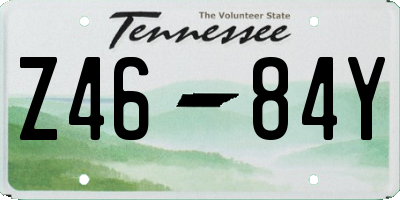TN license plate Z4684Y