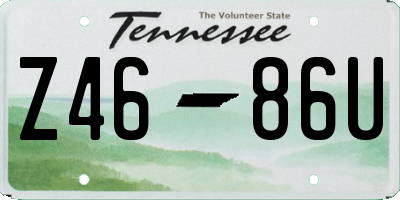 TN license plate Z4686U