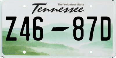 TN license plate Z4687D
