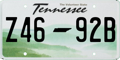 TN license plate Z4692B