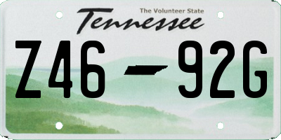 TN license plate Z4692G