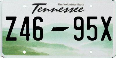 TN license plate Z4695X