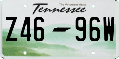 TN license plate Z4696W