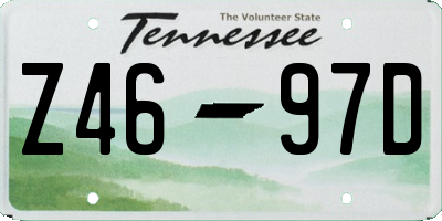 TN license plate Z4697D