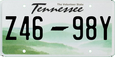 TN license plate Z4698Y