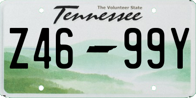 TN license plate Z4699Y