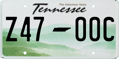 TN license plate Z4700C