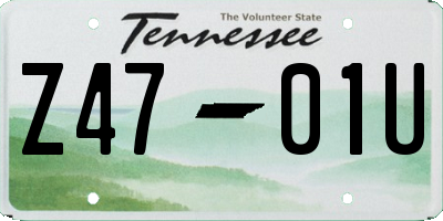 TN license plate Z4701U