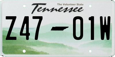 TN license plate Z4701W