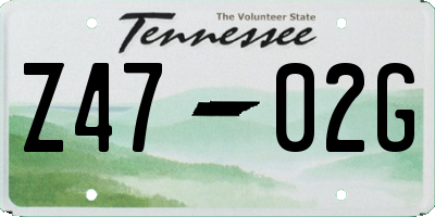 TN license plate Z4702G