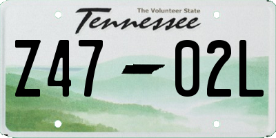 TN license plate Z4702L