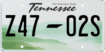 TN license plate Z4702S