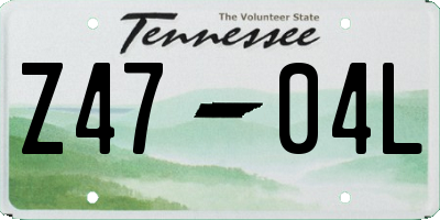 TN license plate Z4704L