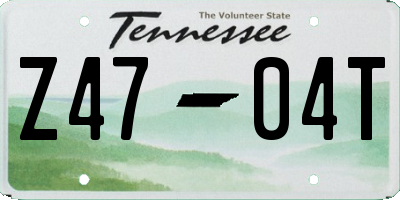 TN license plate Z4704T