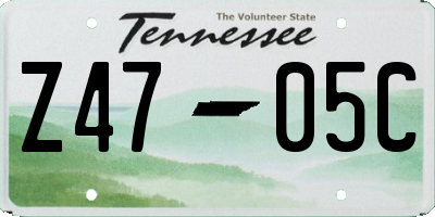 TN license plate Z4705C