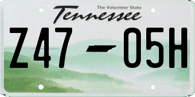 TN license plate Z4705H