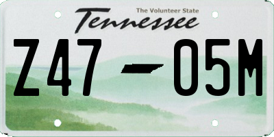 TN license plate Z4705M