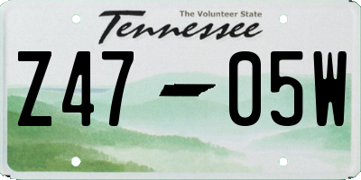 TN license plate Z4705W