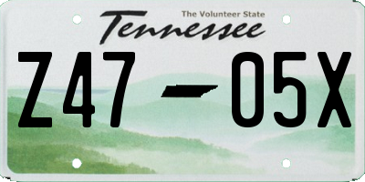 TN license plate Z4705X