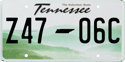TN license plate Z4706C