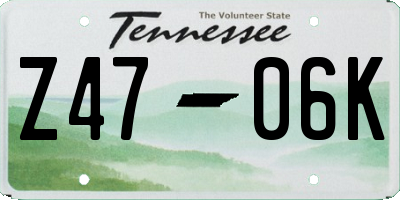 TN license plate Z4706K