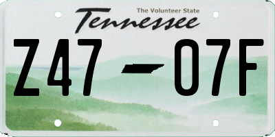 TN license plate Z4707F