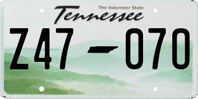 TN license plate Z4707O
