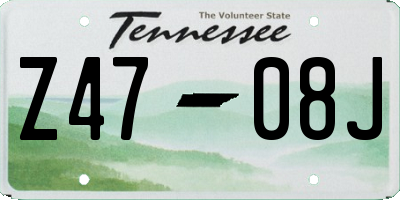 TN license plate Z4708J