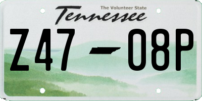 TN license plate Z4708P