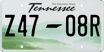 TN license plate Z4708R