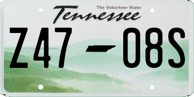 TN license plate Z4708S