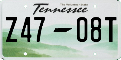 TN license plate Z4708T