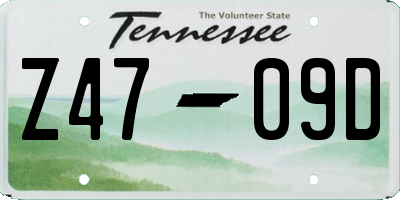 TN license plate Z4709D
