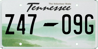 TN license plate Z4709G