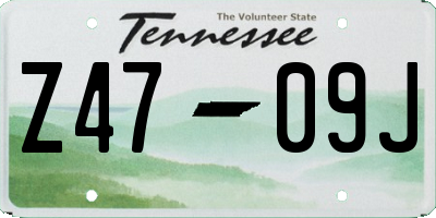 TN license plate Z4709J