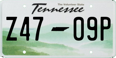 TN license plate Z4709P