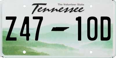 TN license plate Z4710D