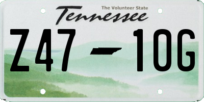 TN license plate Z4710G