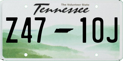 TN license plate Z4710J