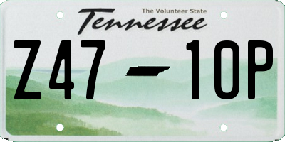 TN license plate Z4710P