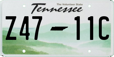 TN license plate Z4711C