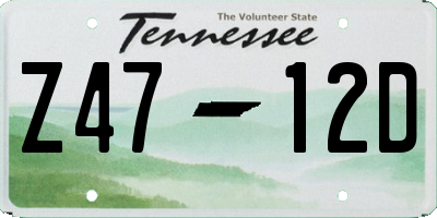 TN license plate Z4712D